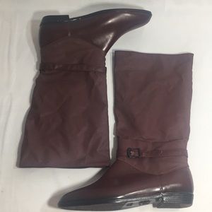 Vintage red knee length boots